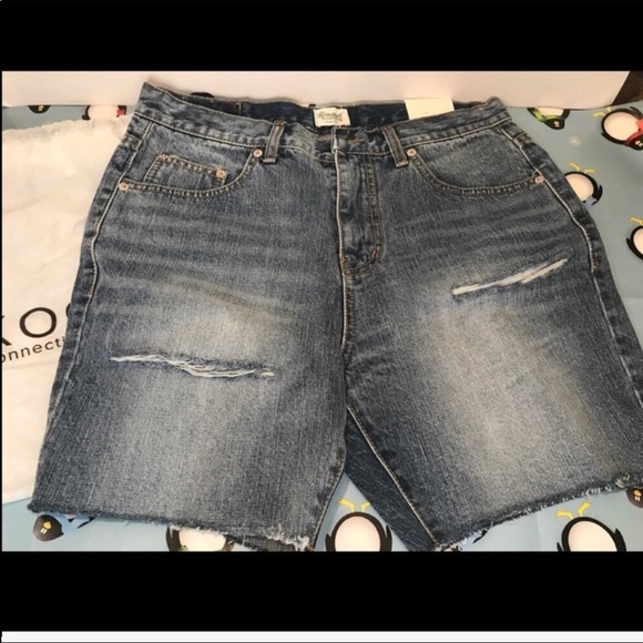 Distressed Faded Denim Shorts Medium - Picture 2 of 6